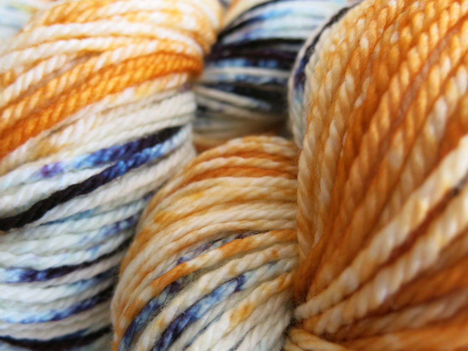 purple and tan gradient wool on merino aran yarn