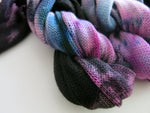 black, pink and blue gradient sock yarn for knitting and crochet