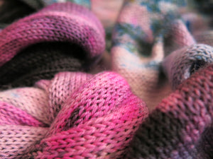 uv reactive pink sock blank by my mama knits