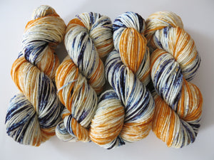 indie dyed 115g skeins of merino aran yarn for knitting and crochet