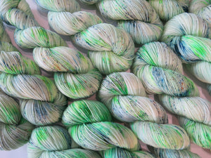 indie dyed green merino wool inspired by scooby doo villians