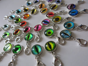 hanging charm monster or reptile eyes for bags, zippers and bracelets