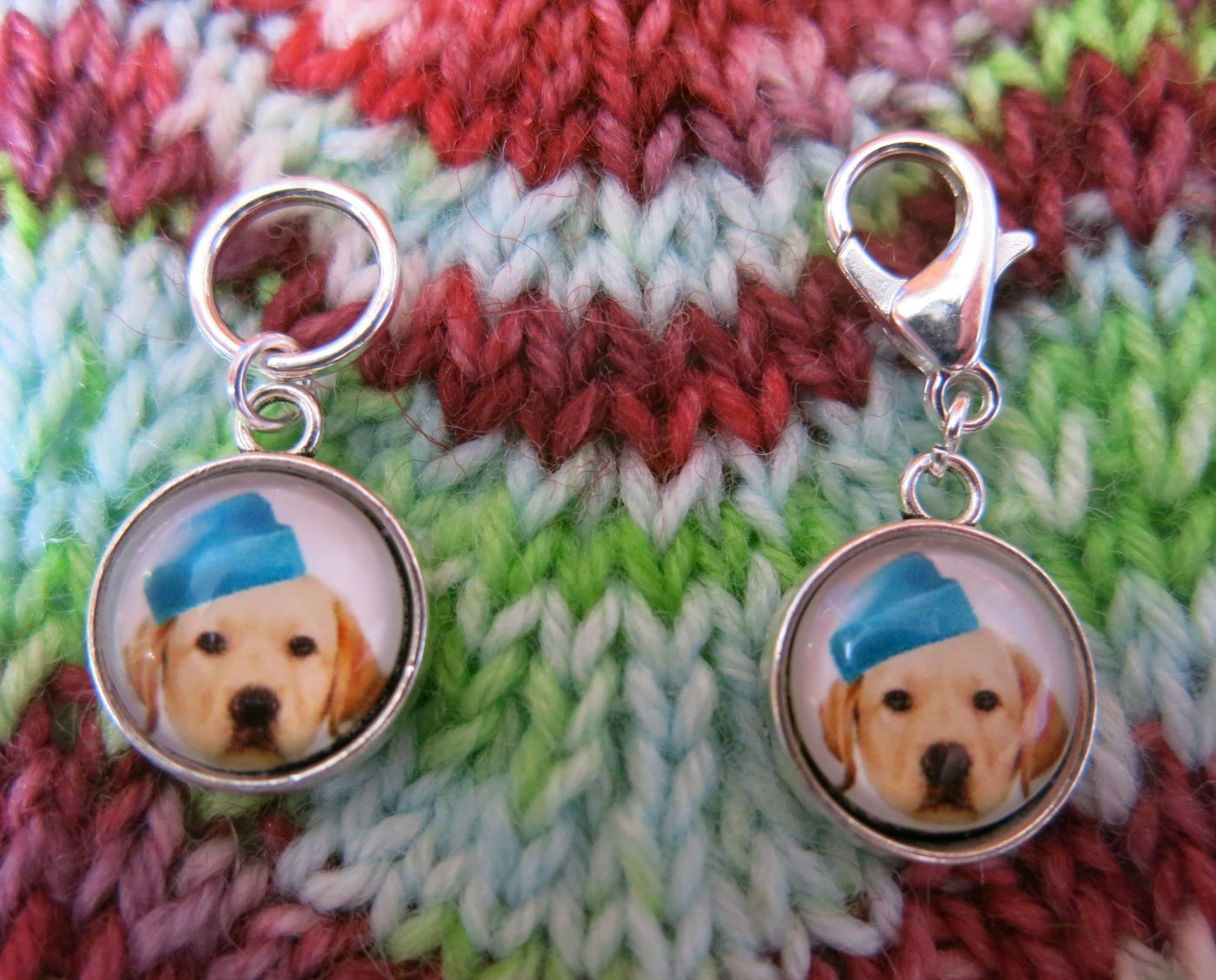 yellow labrador stitch markers for knitting and crochet