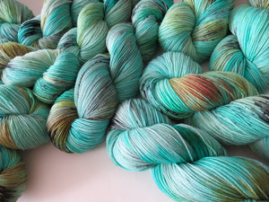 speckled blue sock yarn for knitting crochet and weaving