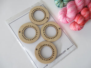 set of 4 birch wood mini loom ornaments for weaving crafts