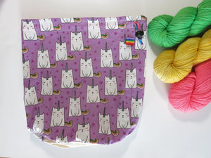 Purple Caticorn Knitting Project Bag