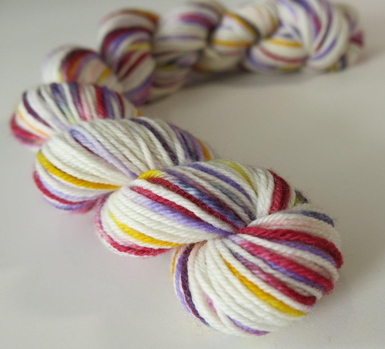 4 ply sock yarn mini skeins inspired by the white rabbit in wonderland