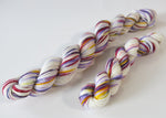 4 ply sock yarn mini skeins inspired by the white rabbit in wonderland