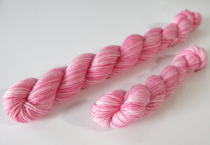 tonal pastel pink sock yarn mini skeins for knitting and crochet