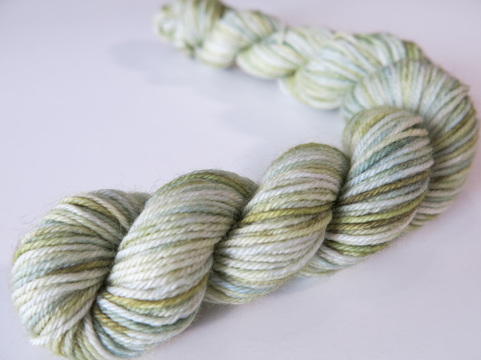 glass green sock yarn mini skeins for knitting and crochet