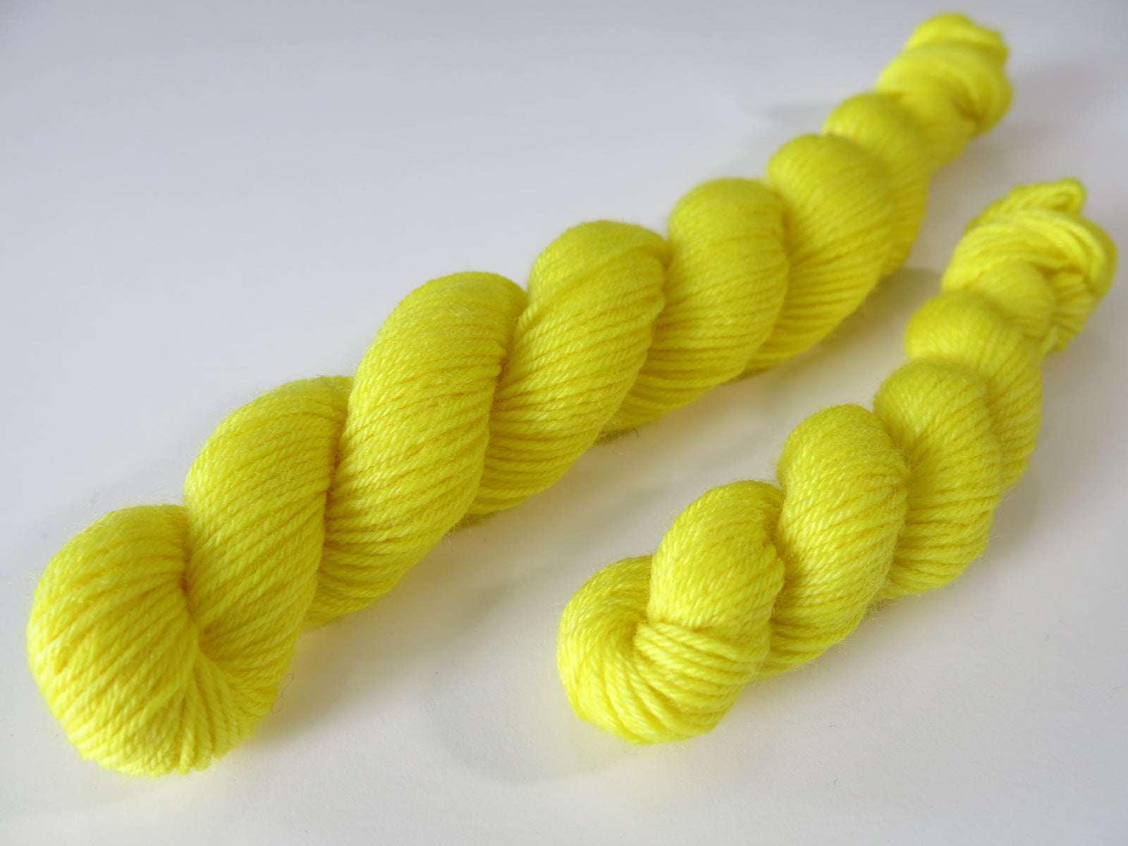 solid yellow sock yarn mini skeins for knitting and crochet