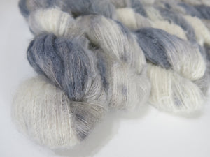 I Shall Become a Grey Horse on Fluff Lace - 74/26 Baby Suri Aplaca and Mulberry Silk