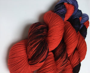 poppy flower hand dyed dk yarn with nylon for socks
