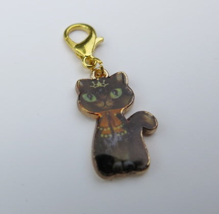 Enamel Black Cat Stitch Marker or Place Keeper