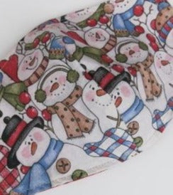 Ready to Ship -  Christmas Snowman - Cotton Double Layered Face Masks - Adjustable Strap - Teen to Adult Large