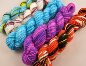 indie dyed alice in wonderland inspired merino sock yarn