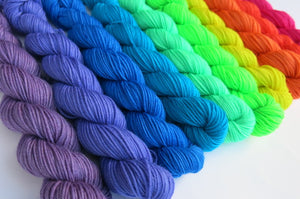 Rockin Rainbow 10 Colour Mini Skein Set on Choufunga Sock