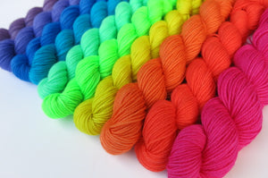 Rockin Rainbow 10 Colour Mini Skein Set on Choufunga Sock