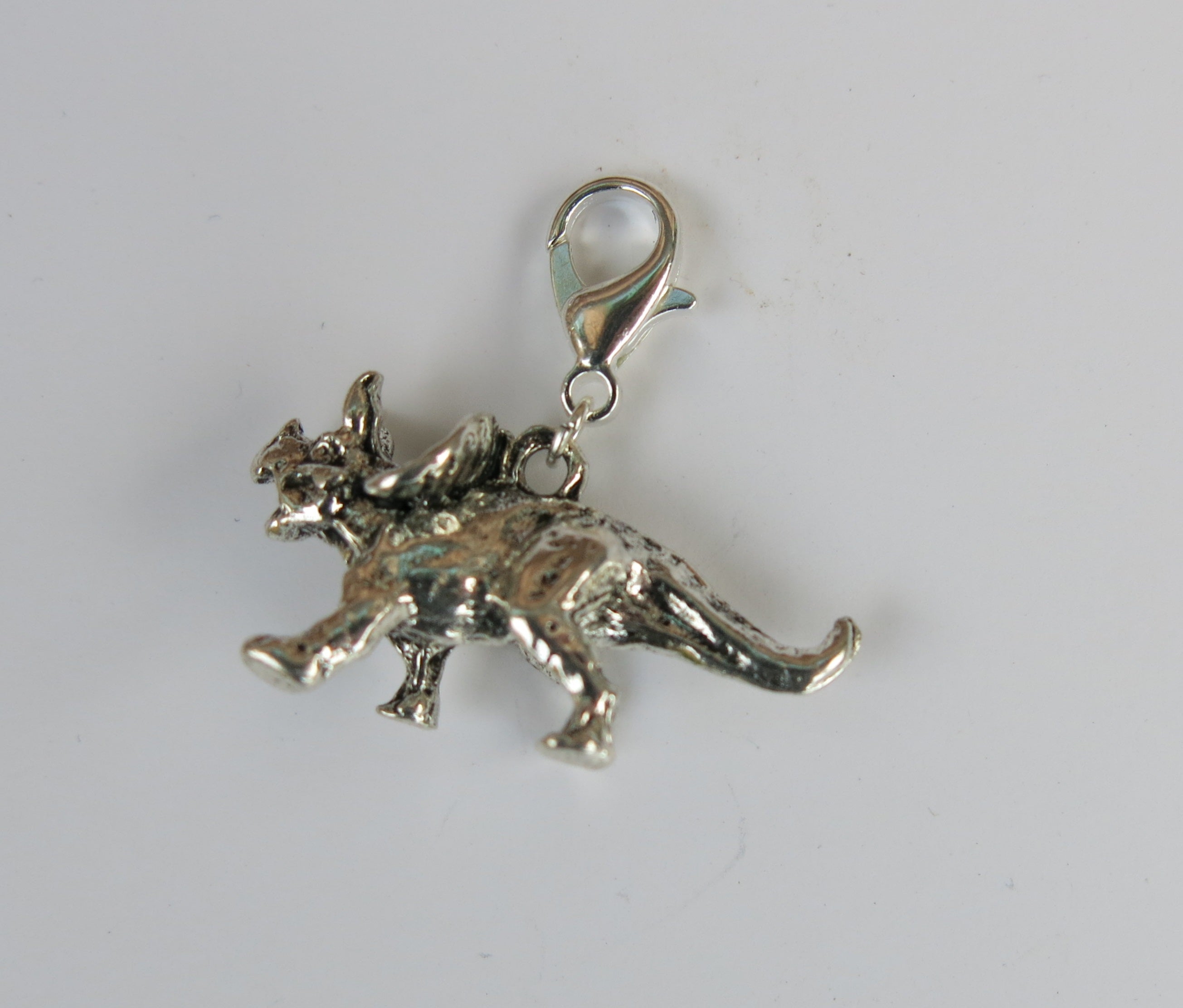3D Triceratops Snagless Stitch Marker or Clasp Place Keeper