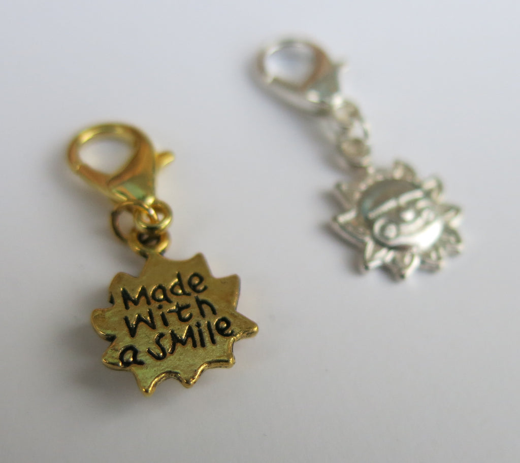Made with a Smile Sun Stitch Marker or Place Keeper