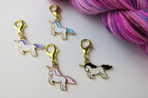 Colourful Unicorn Enamel Stitch Markers with a Clasp