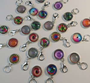 Colourful Psychedelic Snagless Stitch Marker or Clasp Place Keeper