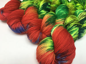 indied yed yarn inspired by the hungry caterpillar