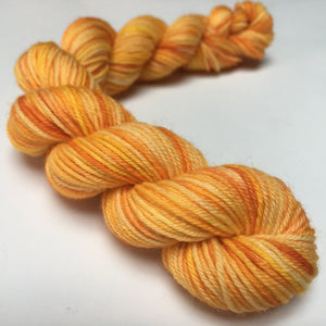 tonal yellow orange 20g sock yarn mini skein