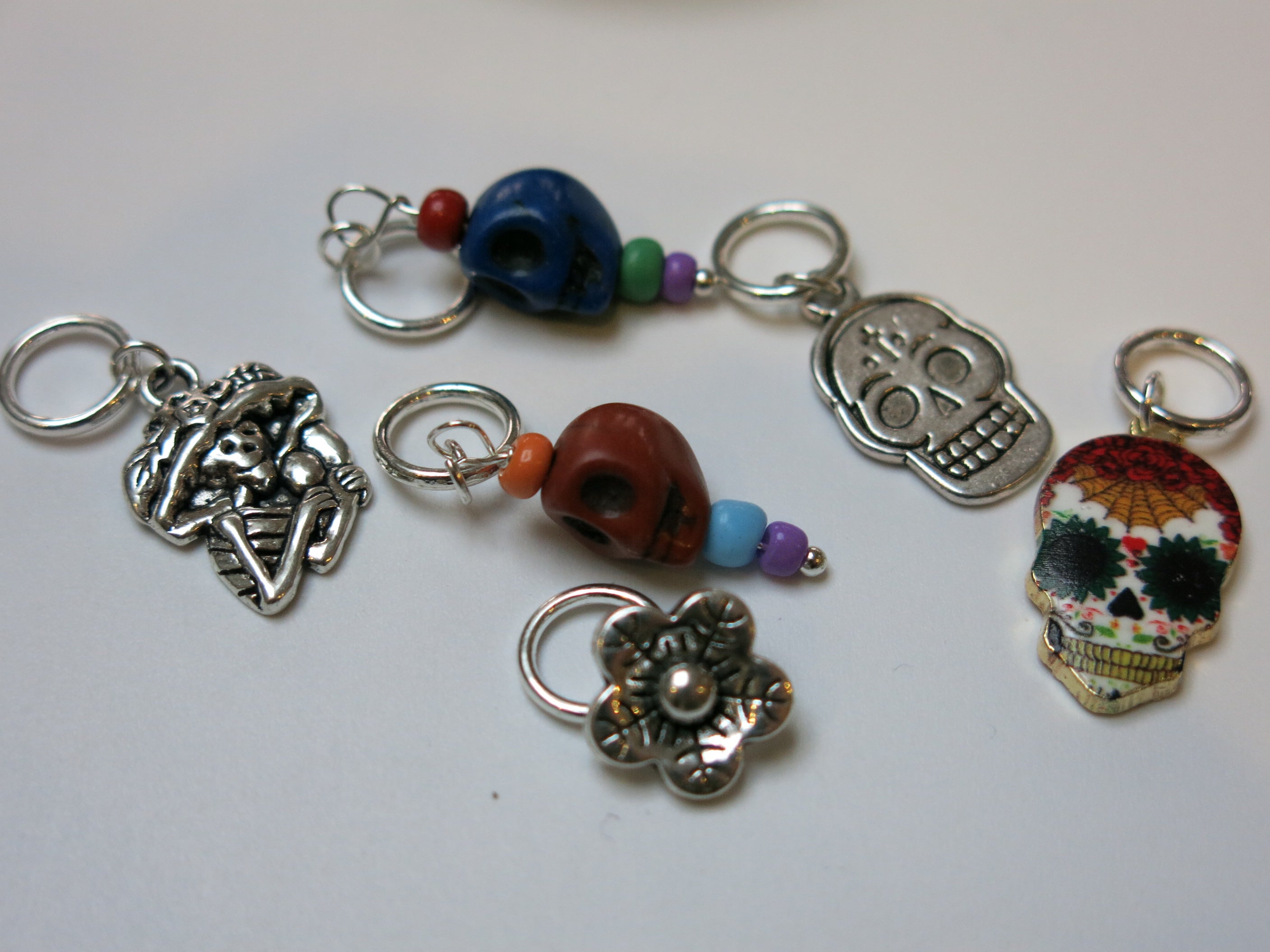 Day of the Dead stitch markers for knitting 