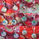 cat and kitten christmas stitch markers for knitting and crochet