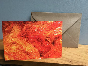 orange indie dyed yarn knitters greeting card stationary set