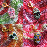gold and enamel sugar skull charms for zipper pulls and bracelets
