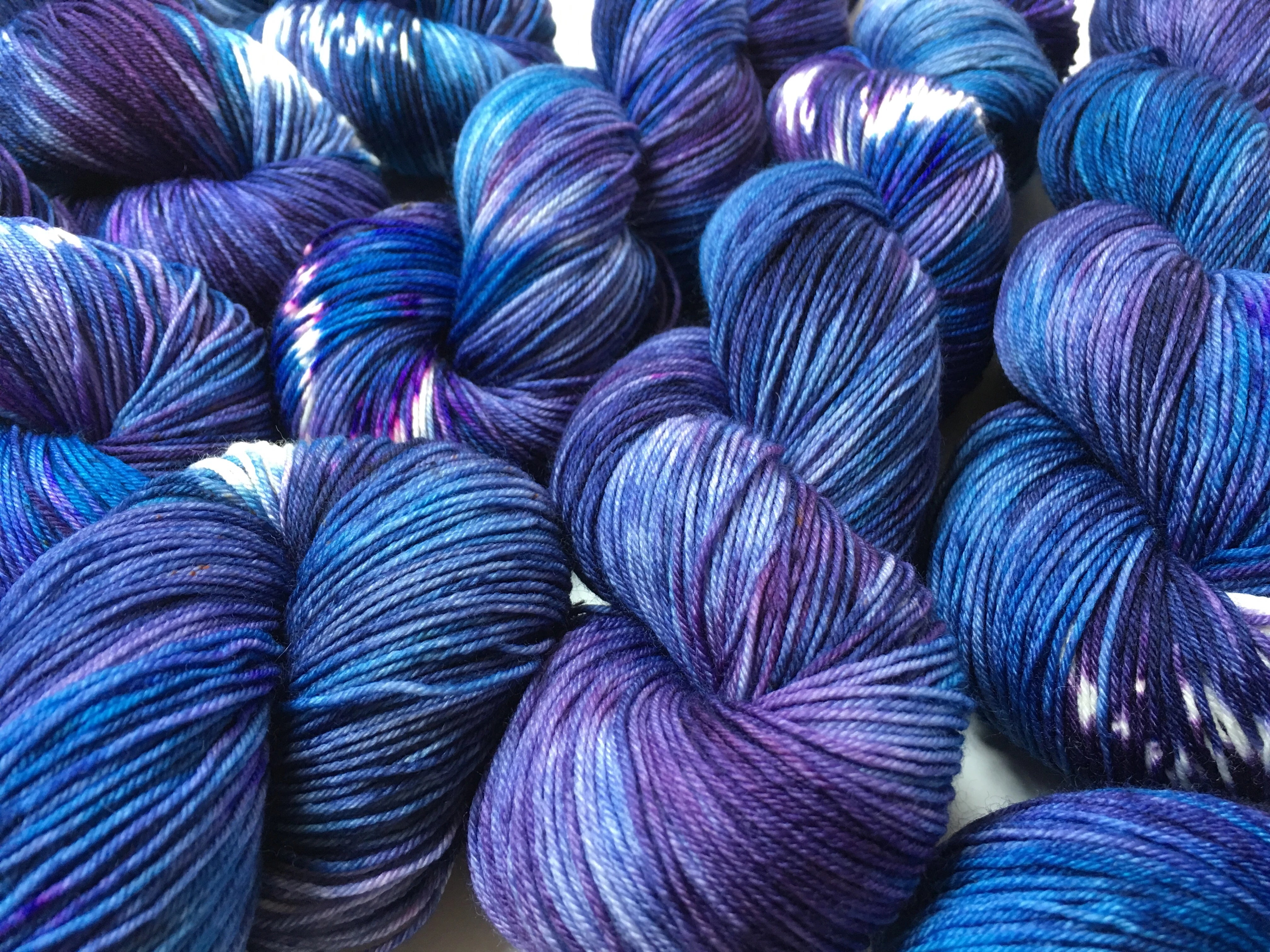 stargazing indie dyed merino yarn by my mama knits