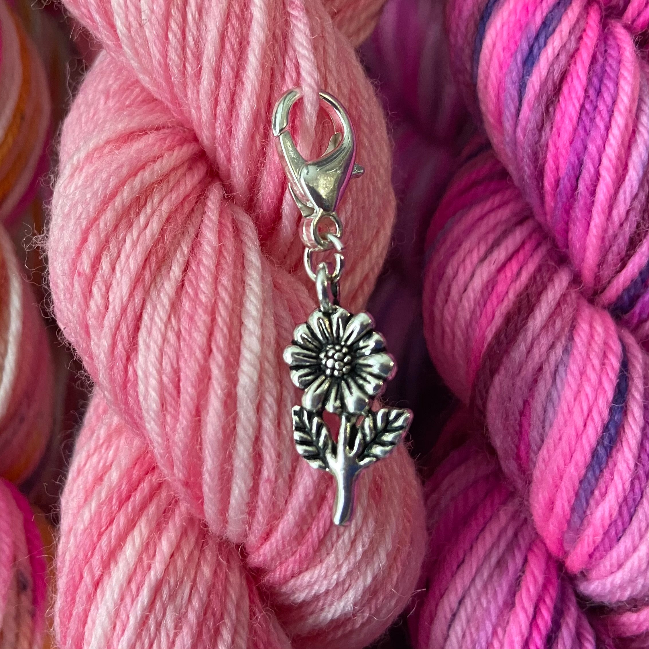 Single Sided Flower Snagless Stitch Marker or Clasp Place Keeper