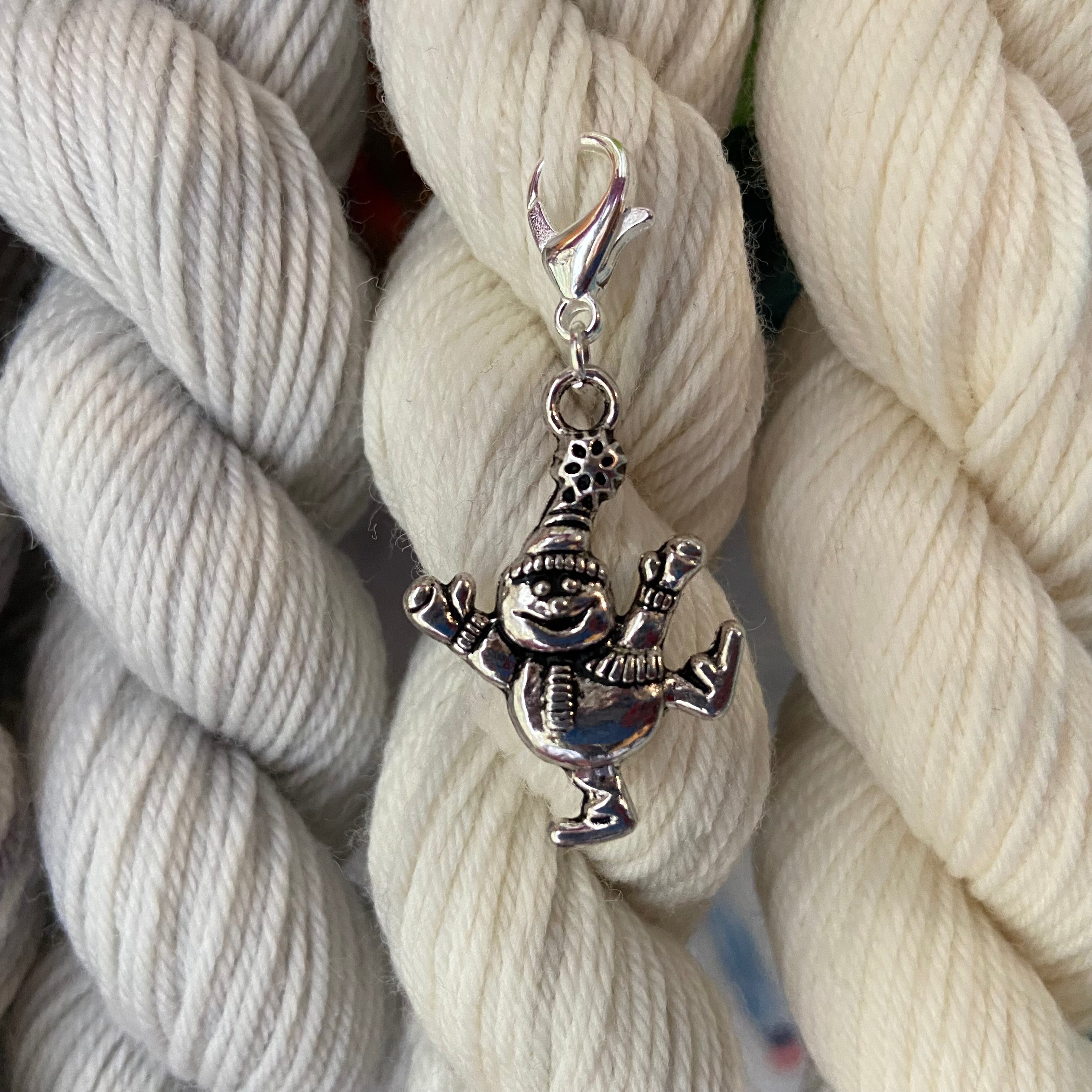 Snowman Snagless Stitch Marker or Clasp Place Keeper