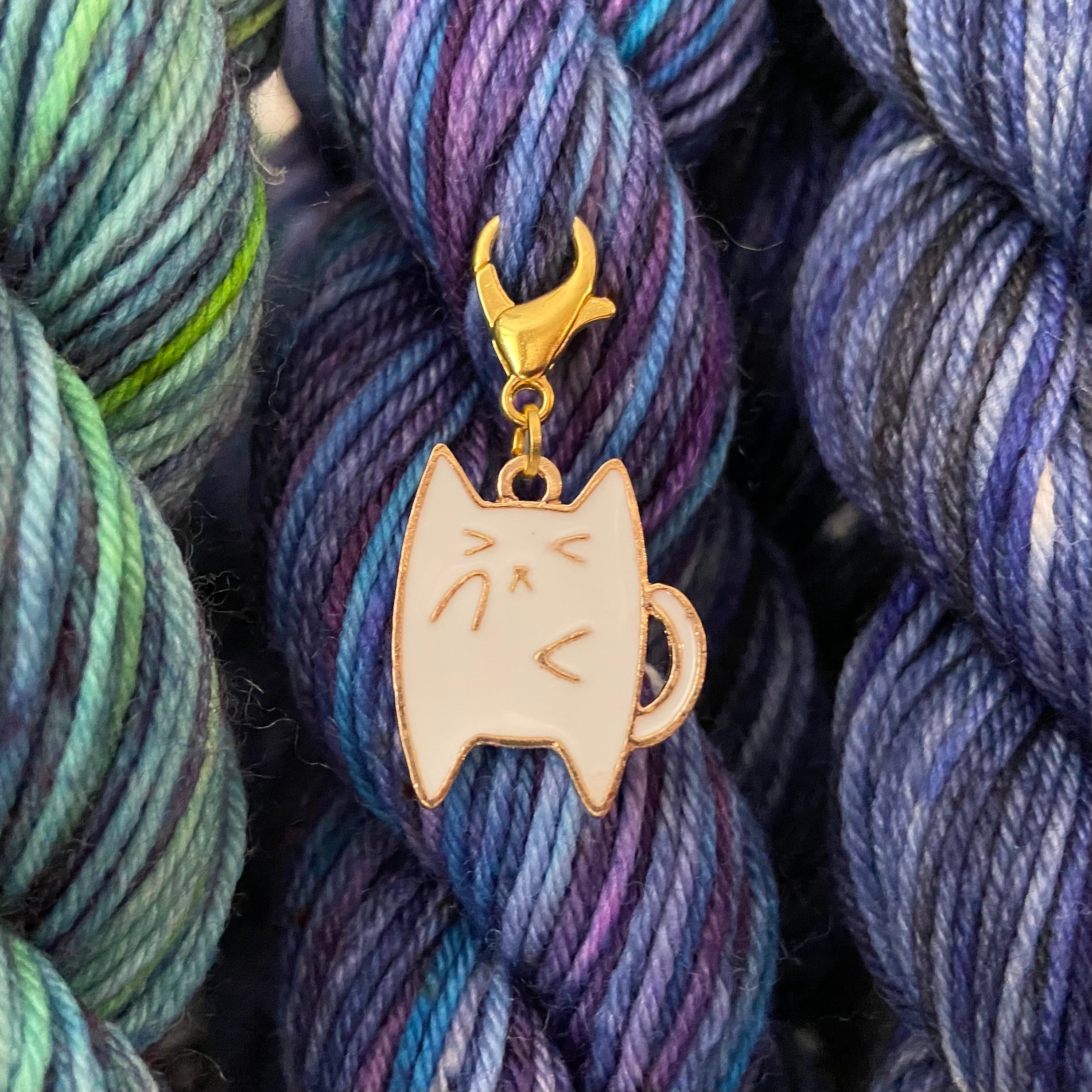 White Cat Stitch Marker or Place Keeper