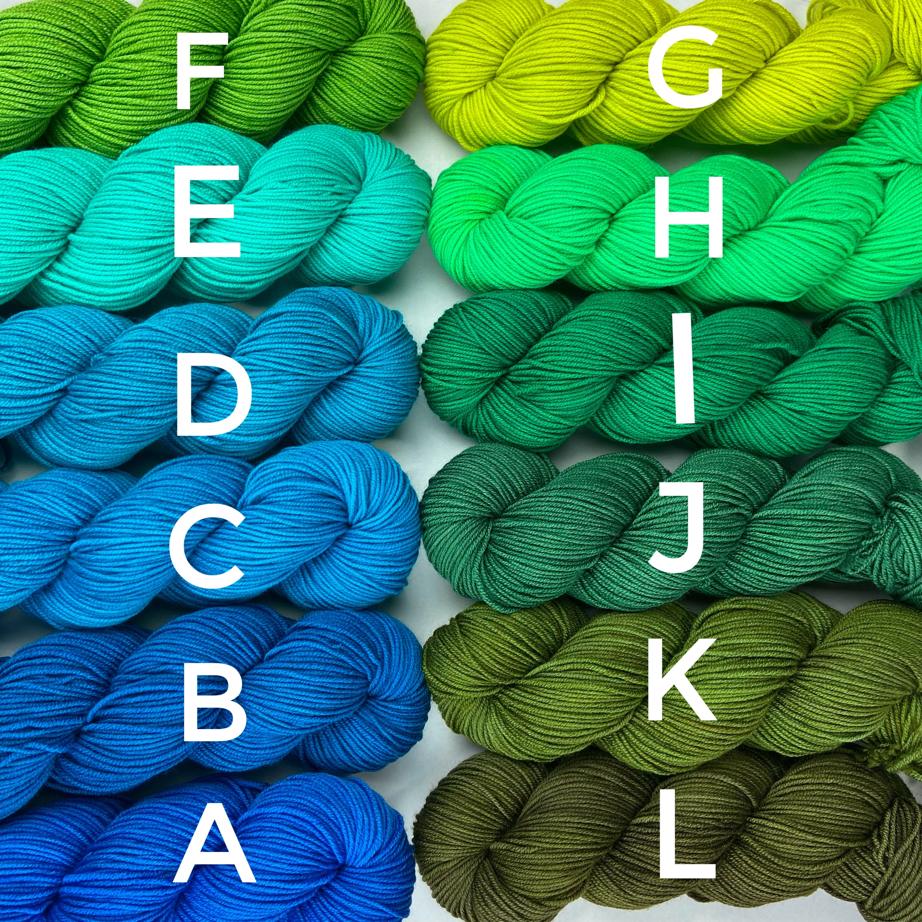 Peacock Solids - Full Skeins on Patsy DK