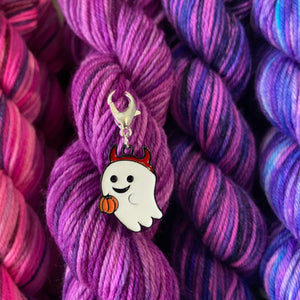 Enamel Halloween Trick or Treat Ghost Stitch Marker or Place Keeper