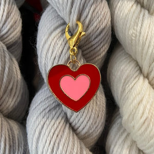Enamel Valentine Love Heart Stitch Marker or Place Keeper