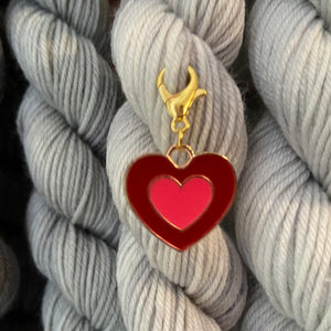 Enamel Valentine Love Heart Stitch Marker or Place Keeper